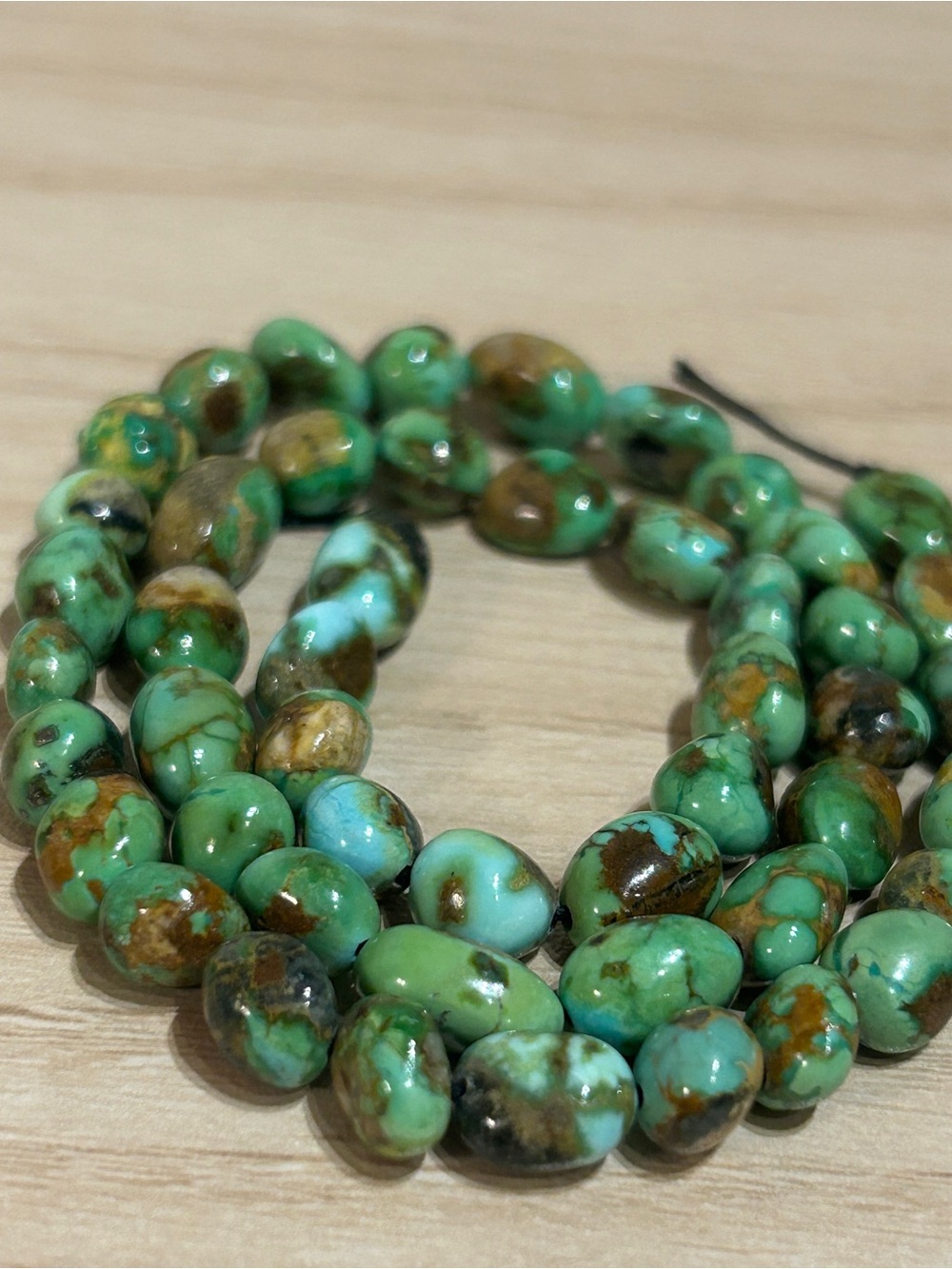 Natural Sonoran Gold Turquoise Beaded Nuggets 16” Strand (Restringing/Jewelers
